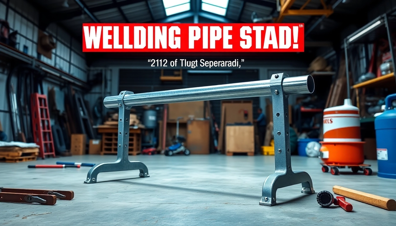 Secure pipe stands supporting plumbing work, showcasing adjustable height for various pipe diameters.