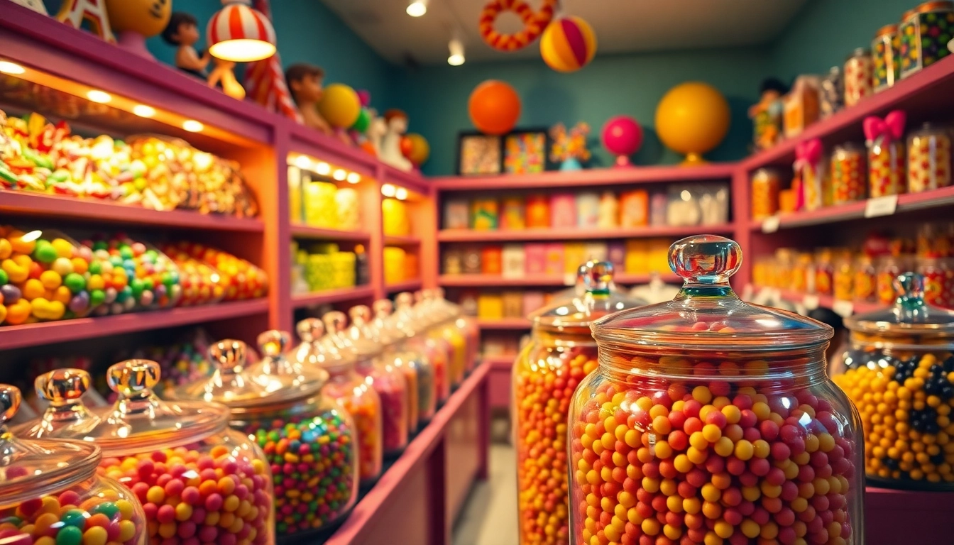 Visit this delightful candy store near me to browse a stunning selection of colorful candies.