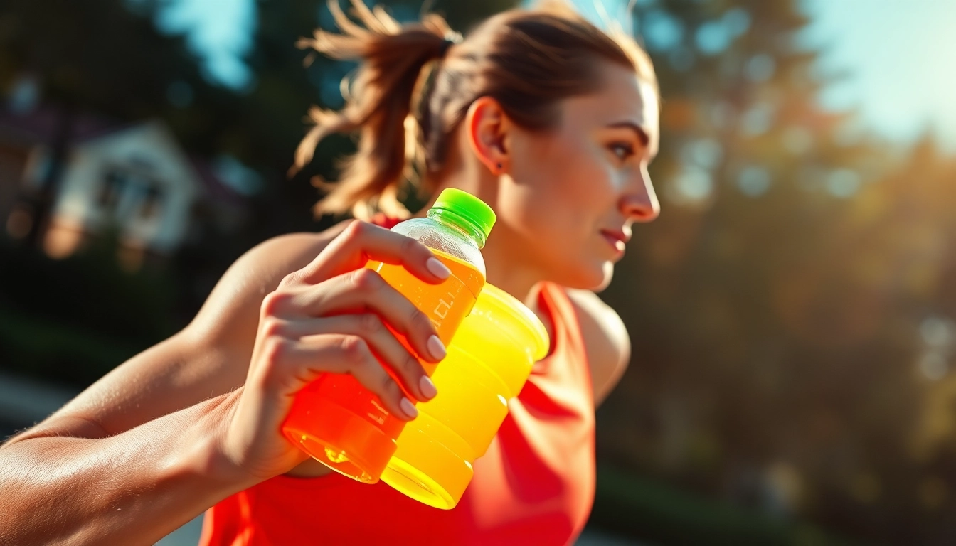 Athlete rehydrates with a refreshing sportsdrink to boost performance during intense training.