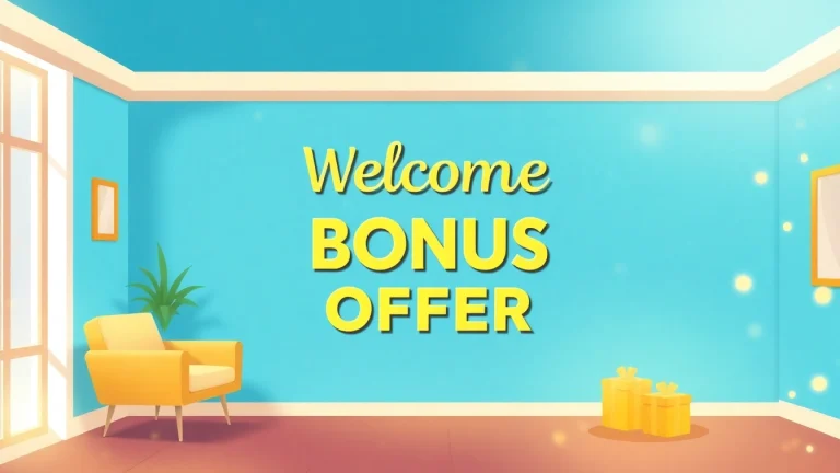 Highlight a welcoming bonus for new customers, showcasing a vibrant design that implies excitement and opportunity.