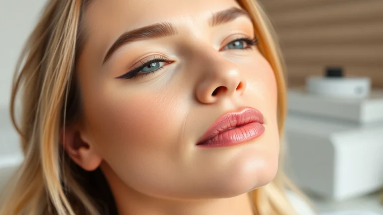 Woman showing refreshed skin after Botox-Zürich treatment in a modern clinic setting.