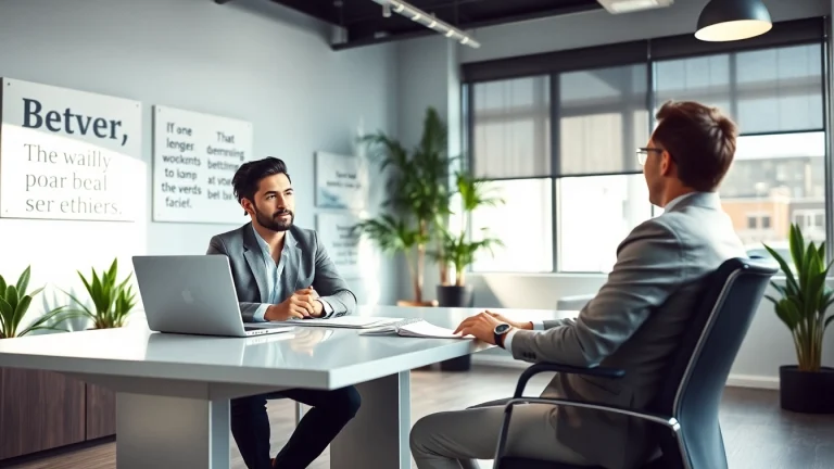 Enhance your skills with our business coaching service, featuring a dedicated coach guiding a motivated client.