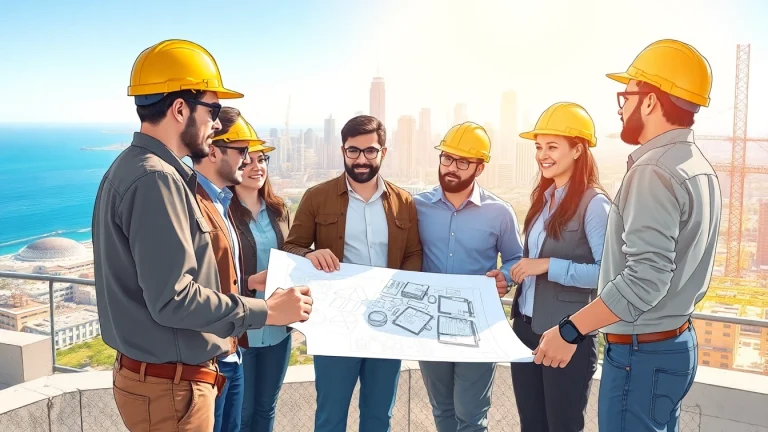 The Southern California Contractors Association showcases a professional construction team collaborating on a project.