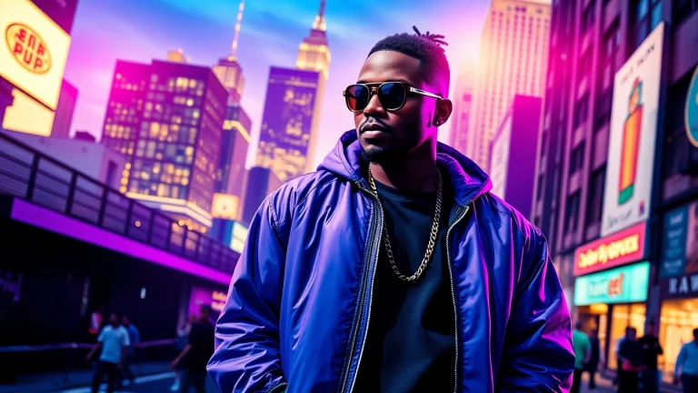 Experience BigMay202 songs through dynamic album artwork depicting the hip-hop artist in an urban setting.