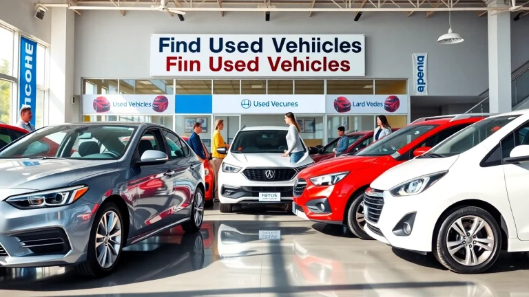 Showcase of used vehicles for sale, inviting customers to find used vehicles and explore options.
