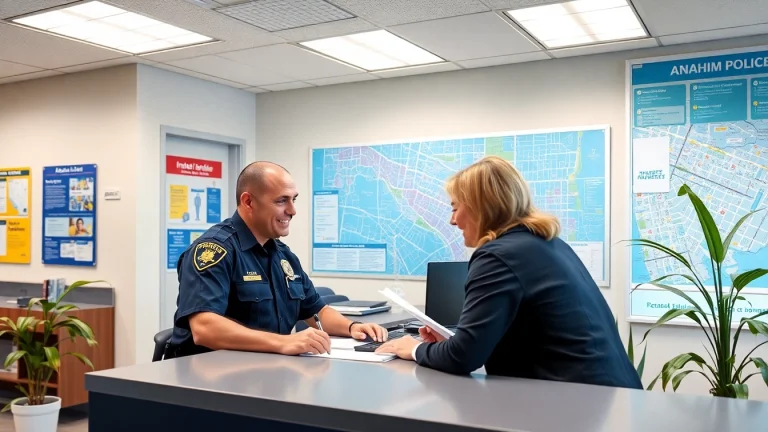 Retrieve Anaheim Police Station inmate information with the assistance of a friendly officer.