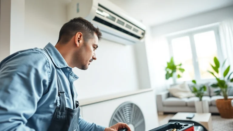 Technician performing ac repair Glendale AZ in a modern home setup with focus on professionalism.