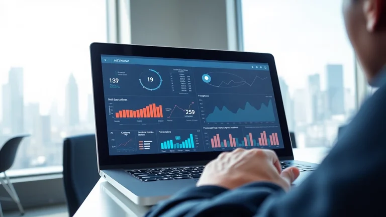 Analyze text with an advanced ai checker tool in a modern office setting.