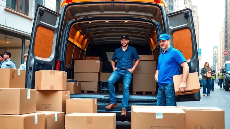 Professionals performing man and van moving services with a friendly demeanor and reliable van.