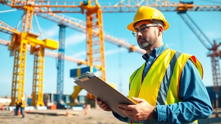 Inspecting NVQ Level 4 Crane supervisor answers on a busy construction site