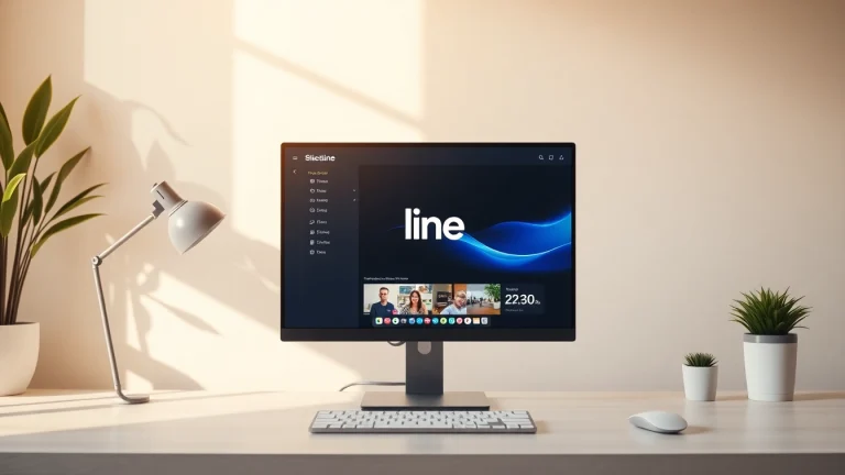 Download the 電腦版line下載 software on a sleek computer interface for seamless communication.