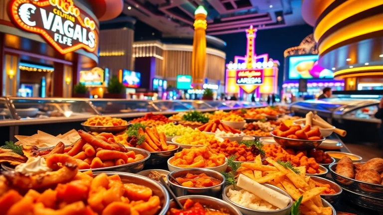 Enjoying a lavish spread at the best Buffets in Vegas showcasing colorful cuisines.