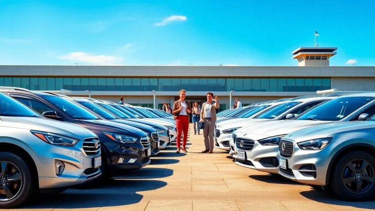 Secure your car rental in Uganda for a seamless travel experience, showcasing a vibrant airport scene.