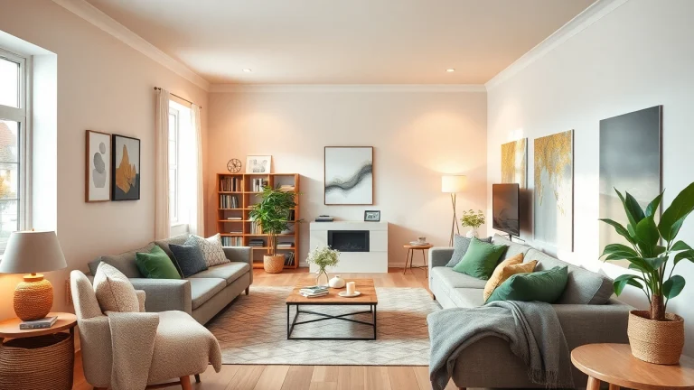 Creëer een fijn voor thuis interieur met stijlvol meubilair en warme accenten.