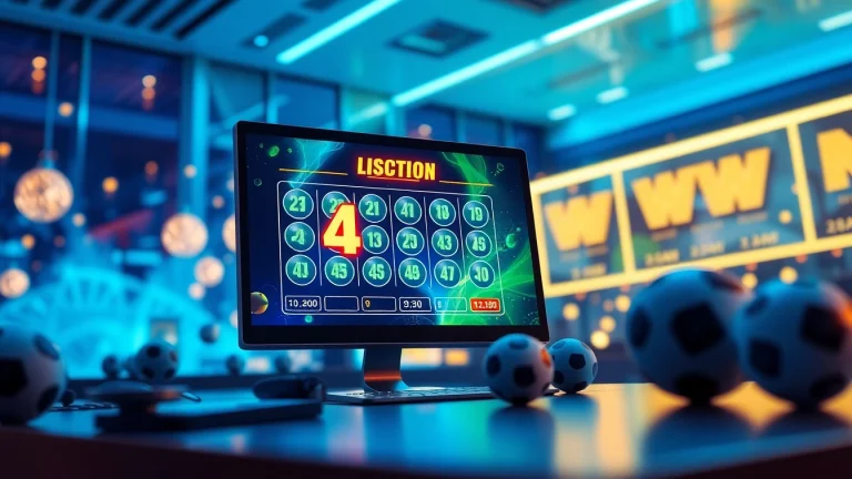 Engaging interface showcasing a vibrant 4d online lottery experience with winning tickets and animated elements.