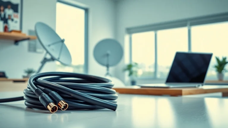 Showcasing starlink mini 12v cable in a modern home office setup, emphasizing quality and connectivity.