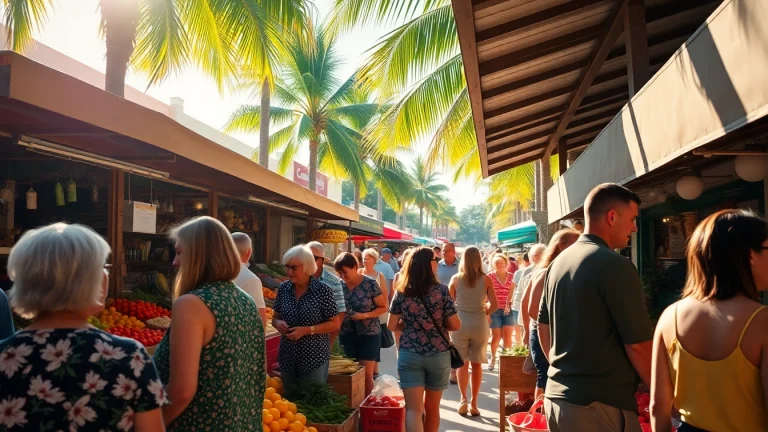 Engaging locals at a vibrant Fort Myers market capture the essence of fort myers news.