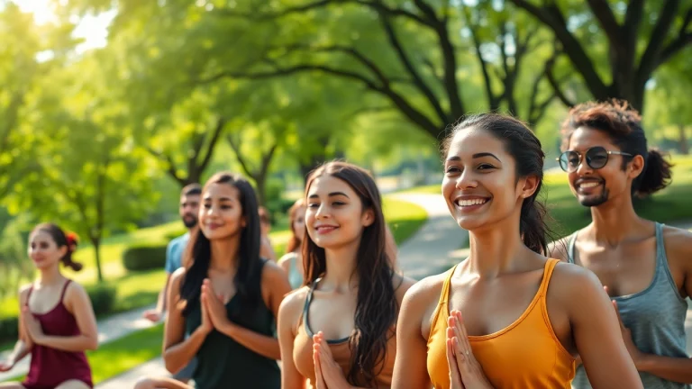 Empower your health journey with products from https://newimage.world/, featuring a diverse group in wellness activities.