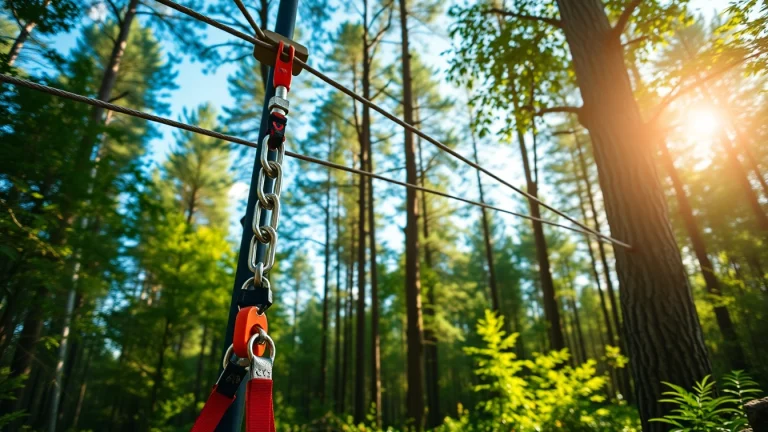 Experience the excitement of using a ZIP WIRE KIT in a lush forest setting.