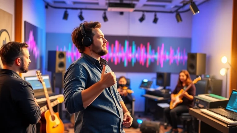Pitched music in a professional studio setting, highlighting the essence of music pitching.
