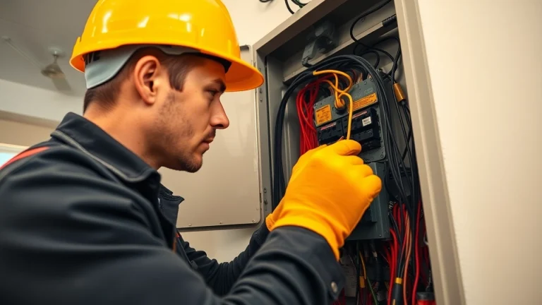 Electrical Contractor Clearwater performing a safety inspection on a residential electrical panel.