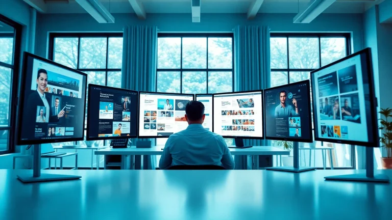 Create engaging website design layouts in a bright digital workspace.