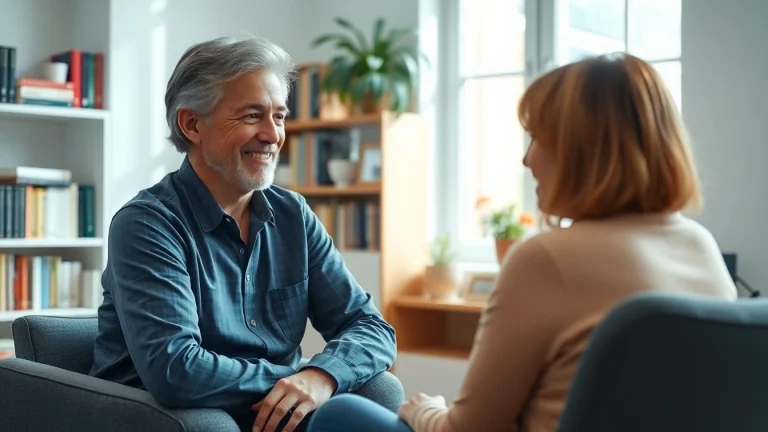 Engaging session with a relationship coach fostering communication and support