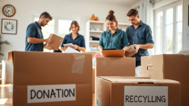 House clearance Sheffield team efficiently organizing a home space.