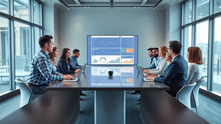 B2B buyers collaborating in a professional meeting discussing strategy and analytics.